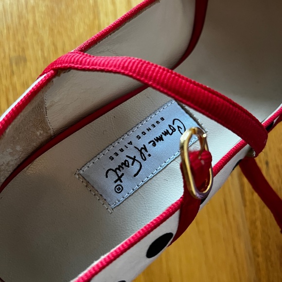 Comme Il Faut Amazing Dancing Shoes size 41 RARE polka dot white/black/red NEW! - Picture 5 of 7